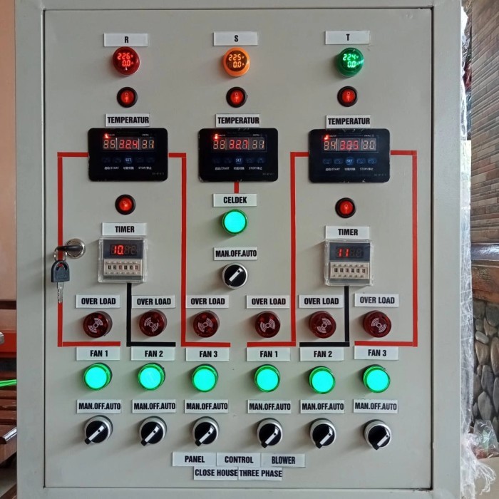 newstok panel blower kandang ayam,6 blower 3 phase,1 celdek,com Schneider