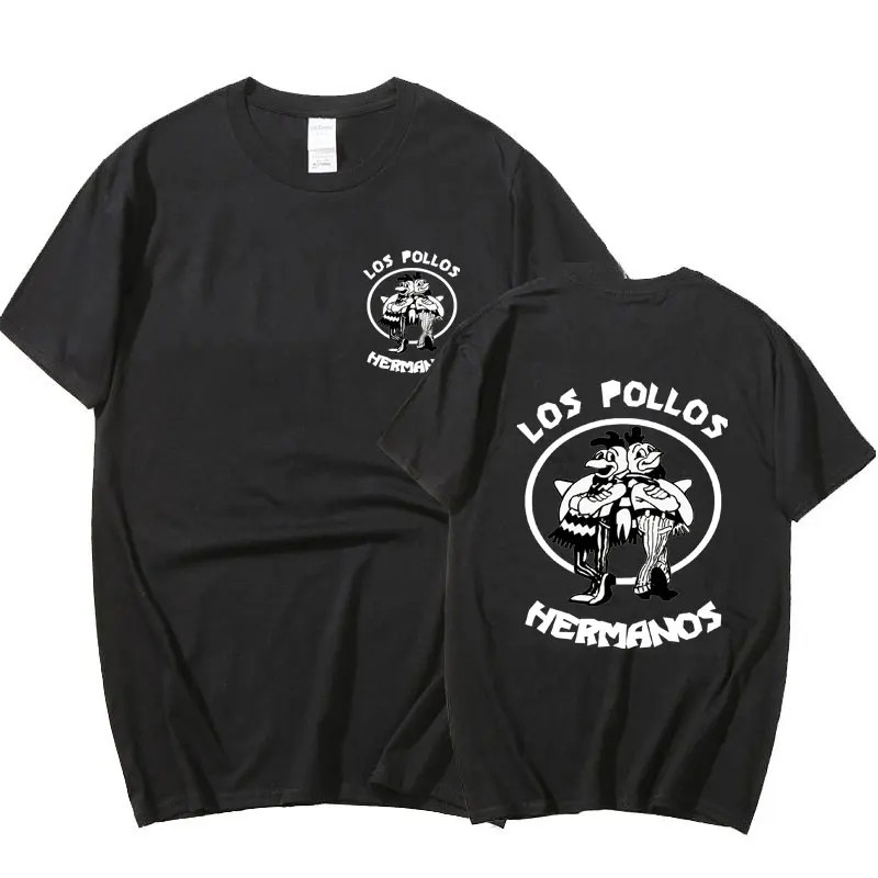 Serial TV Breaking Bad Los Pollos Hermanos Kaus Bermotif Dua Sisi Kaus Katun Pria Funny Chicken Brot