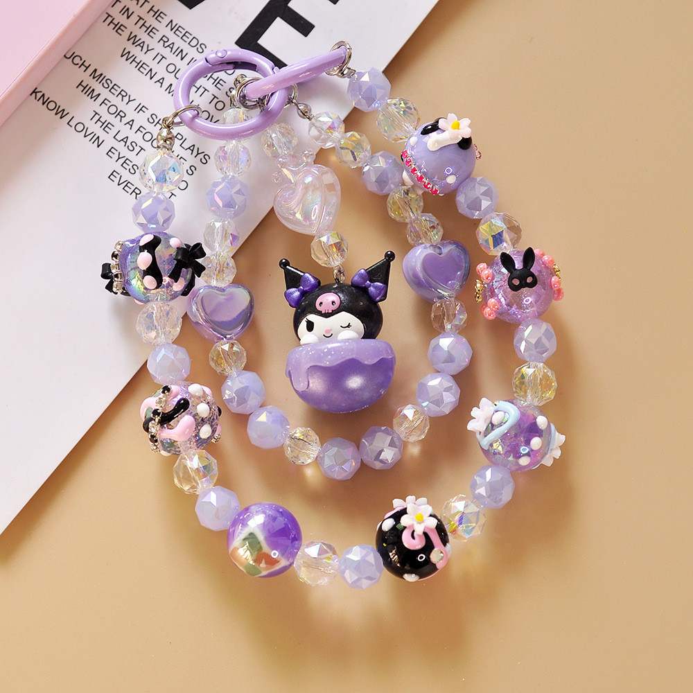 

Cute Grain Heavy Industry Mobile Phone Charm Sanrio Ice Cream Cute Cute Bean Cartoon Clow M Doll Cute Bead String Jewelry Female 4MU3