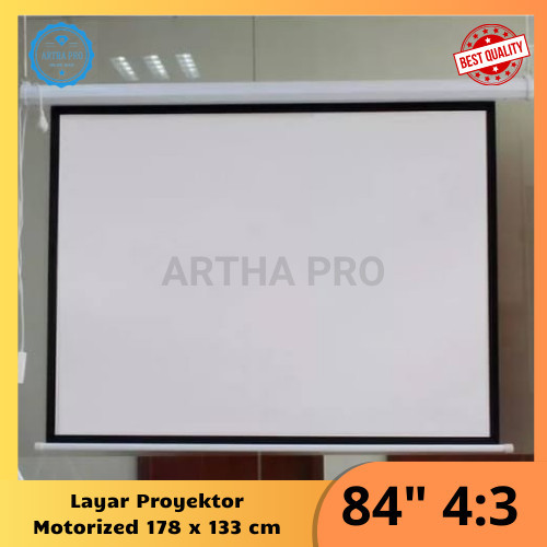 anyar@ Screen proyektor motorized 84" 4:3 - Layar proyektor remot otomatis