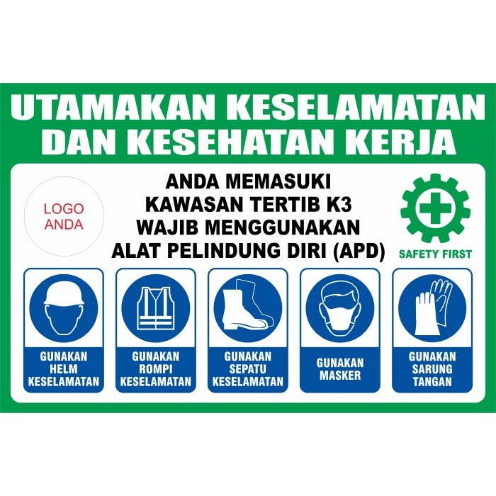 Banner / Spanduk K3 Safety Ukuran 3X2 Horizontal Promo