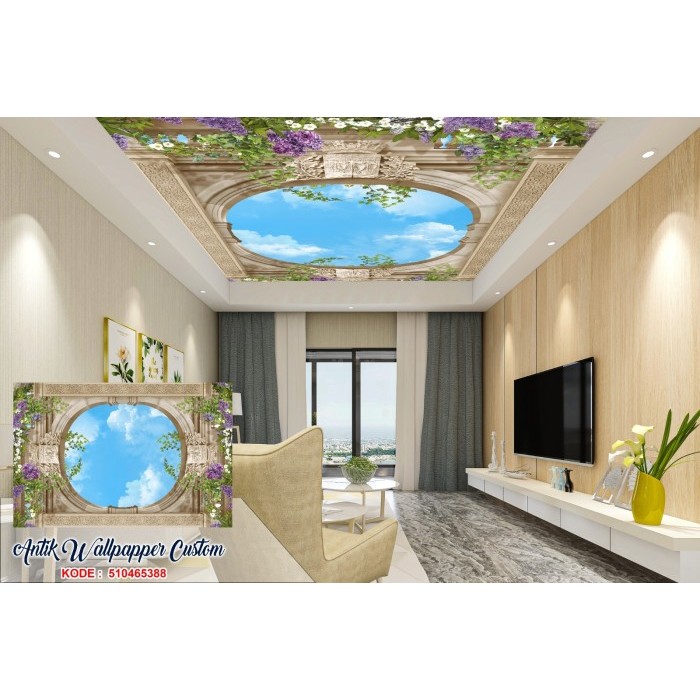 Ready Wallpaper Custom Plafon 3D - Wallpaper Awan - Wallsticker