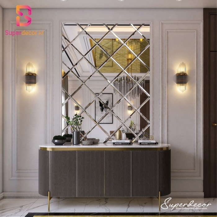 Ready Wall Moulding Type 02 / WallMoulding + Kaca Bevel / Hiasan Dinding