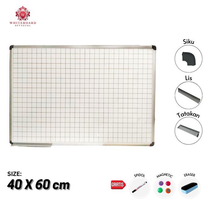

Whiteboard Garis / Papan Tulis Garis 40 x 60cm / Planner / Papan Mading / Papan Pengumuman / Sakana IS81