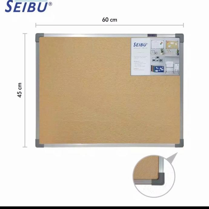 

Seibu Softboard / CorkBoard/ Papan Pengumuman /Gantung 45 x60 cm IS81