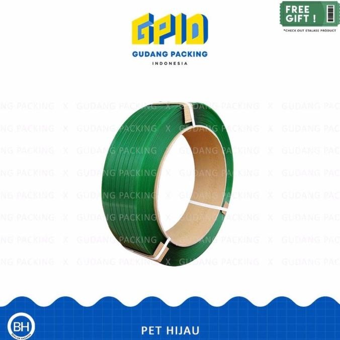 Tali Strapping Band Polyester PET (Warna Hijau / Hitam) 20Kg
