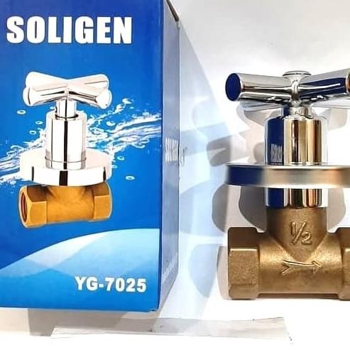Stop Kran Tanam Kuningan 1/2" Soligen / Shower Tanam / Stop Keran