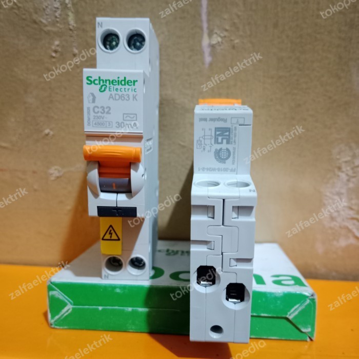 Terbaru Elcb Rcbo Slim Schneider 1P 32A Original Sni