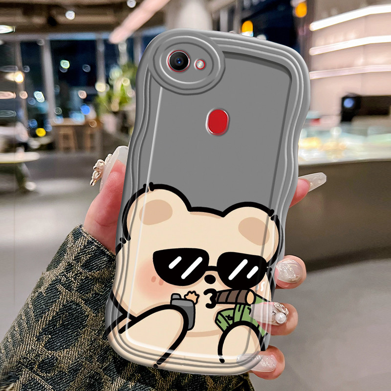 Casing Hp Untuk OPPO F7 Case Casing HP Kesing merokok Softcase gelombang transparan trendi pelindung