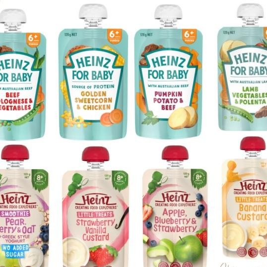 Heinz For Baby Beef Bolognese & Vegetables / Pumpkin Potato & Beef / Lamb Vegetables & Polenta Bubur