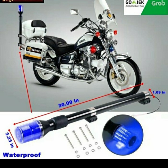Lampu Motor Patwal Patroli Strobo Motor Polisi Patwal Motor - Led Biru