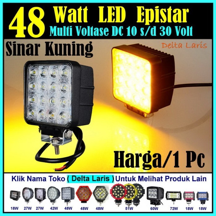 Sinar Kuning 48w 24volt 12v Lampu Tembak LED Mobil Motor Offroad