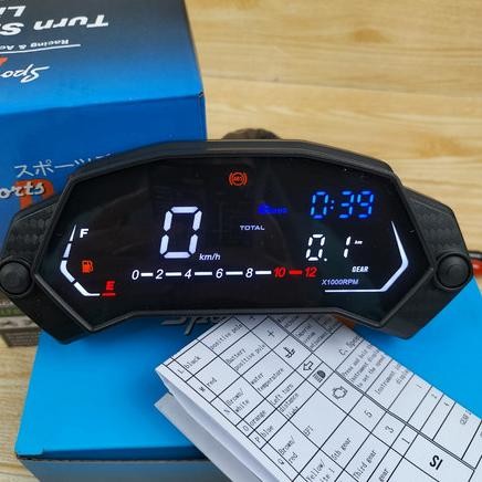 Spidometer Speedometer Motor Ninja Mono Digital Fulled Lampu Indikator