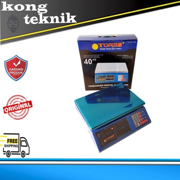 

newgan!! TORA Timbangan Digital 40 Kg Body Biru Besar - Electronic Scale