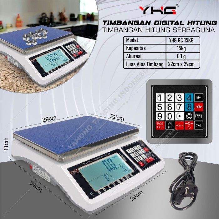 

newgan!! Timbangan Digital Counting Scale Timbangan Hitung YHG GC 15kg 0.1g