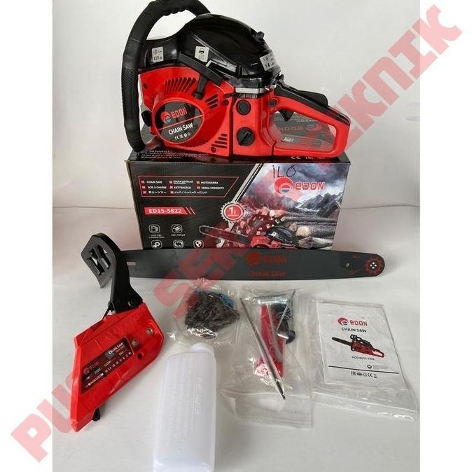 MESIN CHAINSAW 22 INCH EDON 2 TAK GERGAJI POTONG KAYU POHON CHAIN SAW
