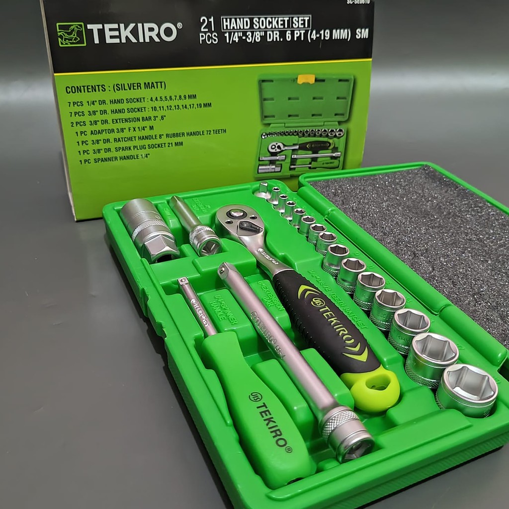 Kunci Tok Tekiro 24Pcs 8-32 6Pt Box Plastik - Hand Socket Set Tekiro ( Ready Cod ) Kunci 1Set