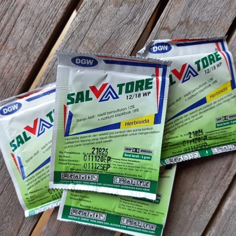 BJ Herbisida Racun Pra Purna Tumbuh Rumput Padi Sawah SALVATORE kemasan 5 gram