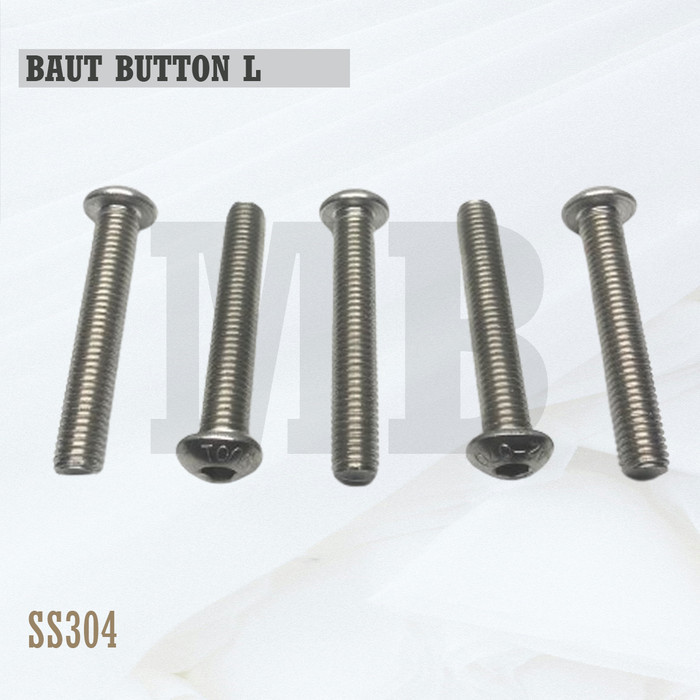 Button L M6X80 / Baut L Button 6X80 / M6 X 80 / 6 X 80 - Socket Button Screw Stainless SS304