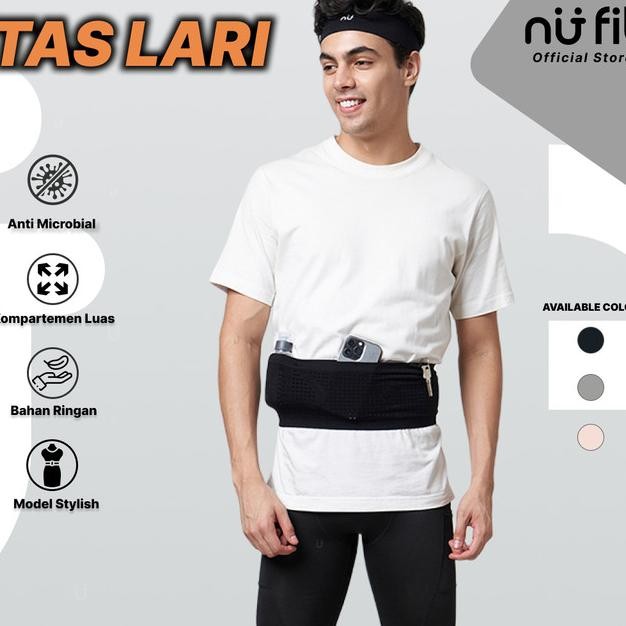 Nu Fit - Running Belt / Tas Pinggang Elastis / Tas Lari Pria Elastis