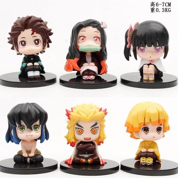 FIGUR SET Figure Demon Slayer Kimetsu No Yaiba set 6 pcs Look Up Series