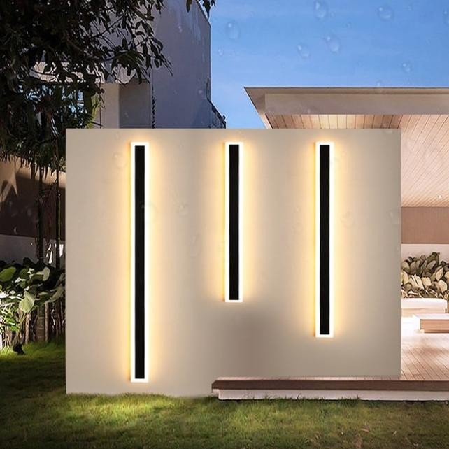 Lampu Tempel Dinding Outdoor Panjang Linear Anti Air Cahaya Kuning