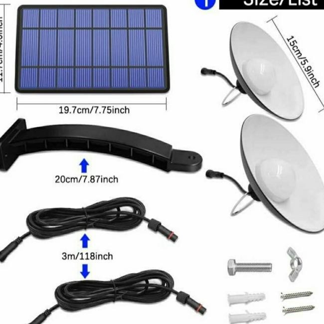 Lampu Taman Teras Led Tenaga Matahari Solar Cell Panel Gantung