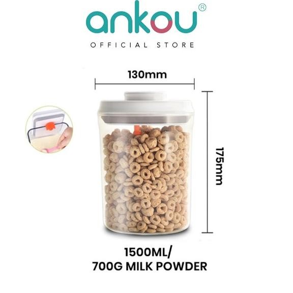 Ankou - Toples Susu Bubuk / Makanan Air Tight 1500ml (Bulat)