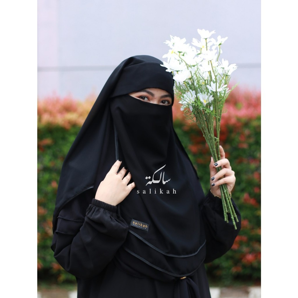 Salikah - Cadar Yaman Poni Long 2 Layer Bahan Babydoll Import Premium