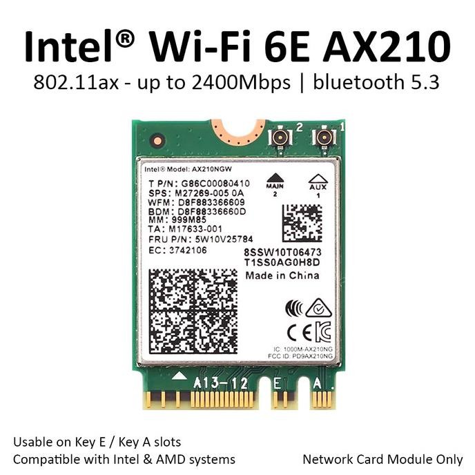 TERMURAH - Intel WiFi 6E AX210 Wireless Card Bluetooth 5 AX M.2 NGFF AX210NGW