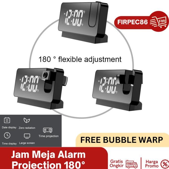 

jam Meja Unik Proyektor Desk Clock LED Digital Alarm Projection 180 GVS