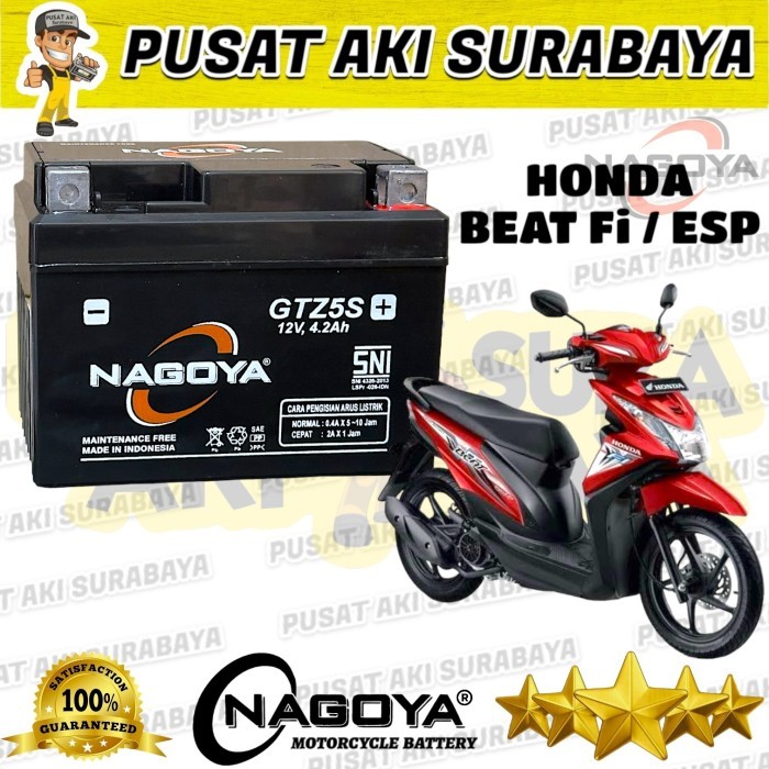 PUSAT AKI SURABAYA SUPER NAGOYA GTZ5S ACCU MF KERING MOTOR MATIC BEAT