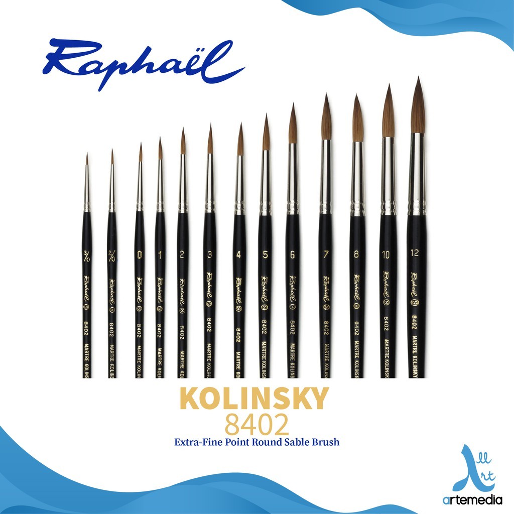 

Raphael 8402 Kuas Sable Kolinsky Bulat Titik Ekstra Halus |585DD8FF|