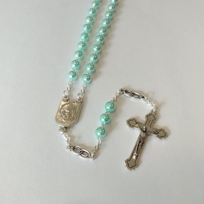 siap kirim] Rosario Wedding Mutiara Artificial 6 Ring Rohani Katolik