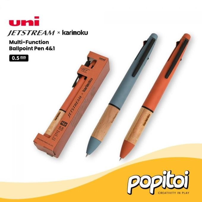 

TERLARIS - Uniball Jetstream x Karimoku MSXE5-KF Multi Function Ballpoint Pen 4&1 4S 0.5 mm UNI Pulpen Bolpen