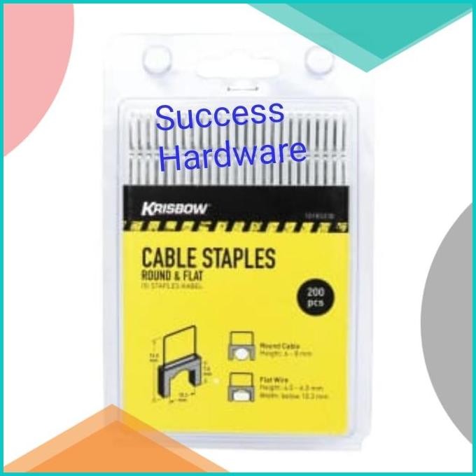

KRISBOW SET STAPLES KABEL 200 PCS ROUND AND FLAT CABLE STAPLES 200PCS