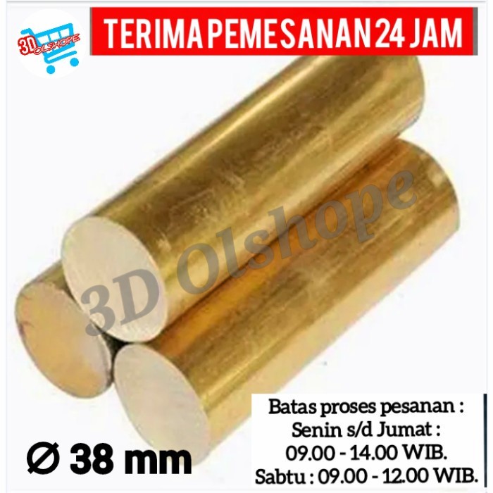 FREE ONGKIR AS BULAT KUNINGAN OD 38 MM X 250 FREE ONGKIR