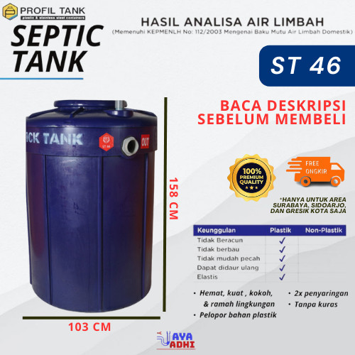 Produk Terbaik] Septic Tank Profil Tank ST46 1500L / 1,5 m3 Septik Tank