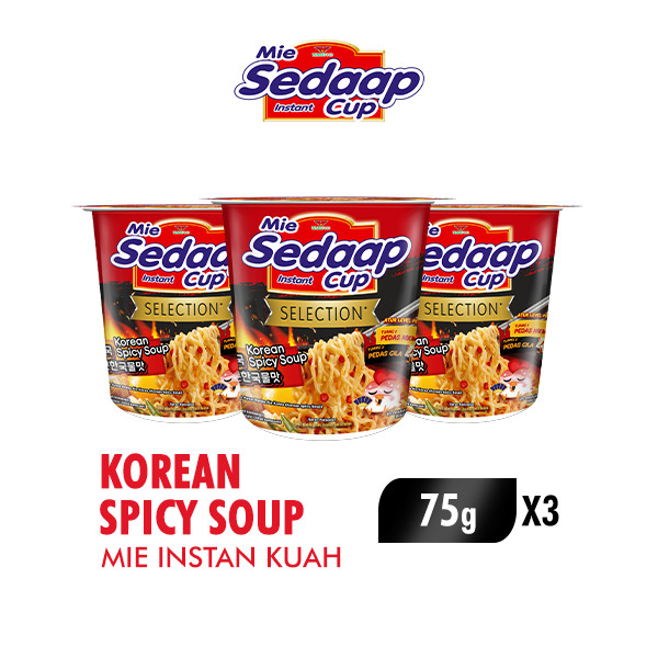 

Sedaap Mie Instan Cup Korean Spicy Soup 75 gr x3