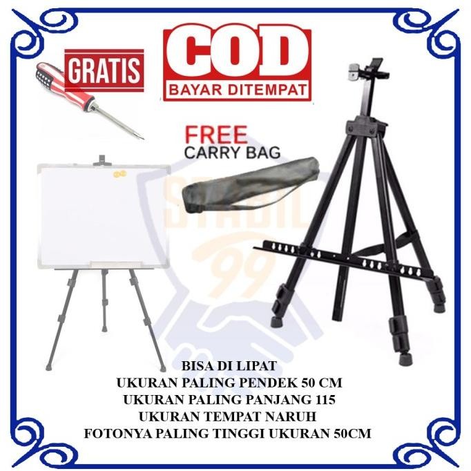 

BEBAS ONGKIR - Tripod Lipat Portable Papan Tulis Standing Whiteboard Alumunium White Board