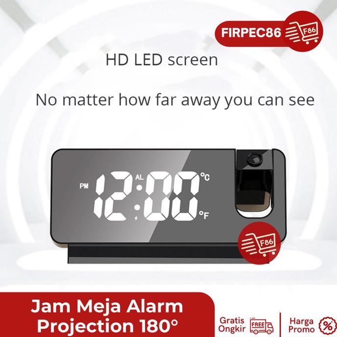 

jam Meja Unik Proyektor Desk Clock LED Digital Alarm Projection 180 H85ID