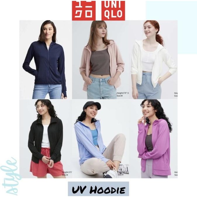 AIRISM UV ZIP LONG SLEEVE HOODIE BY UNIQLO - JAKET WANITA