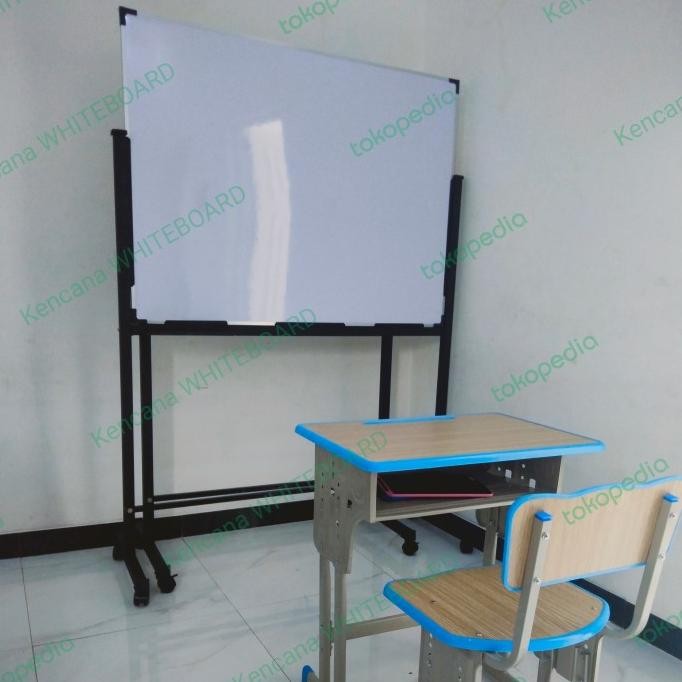 

TERBARU - White Board / Papan Tulis Standing 90 120 Cm .Non Magnetik