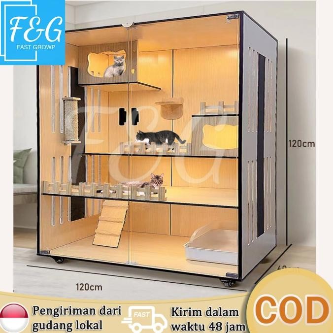 Villa kucing kayu solid/rumah kucing /kandang kucing indoor/kandang