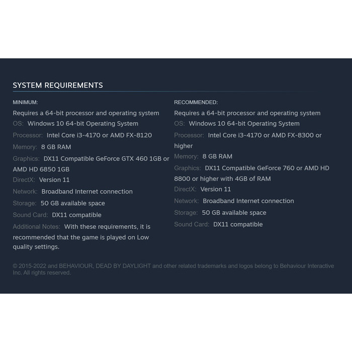 Dead by Daylight Game PC Original
