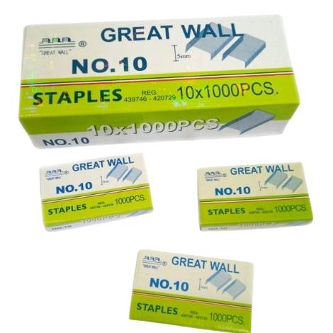 

Terlaris Isi Staples Great Wall No.10 Original (1 Pak Isi 10 Box) Terlaris