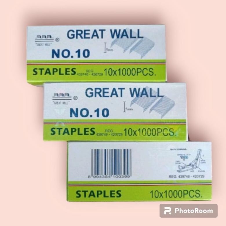 

Terbaru Isi Staples Kecil Great Wall (Nomer 10) 10X1000 Pcs Untuk Stapler Hd-10 Terbaru