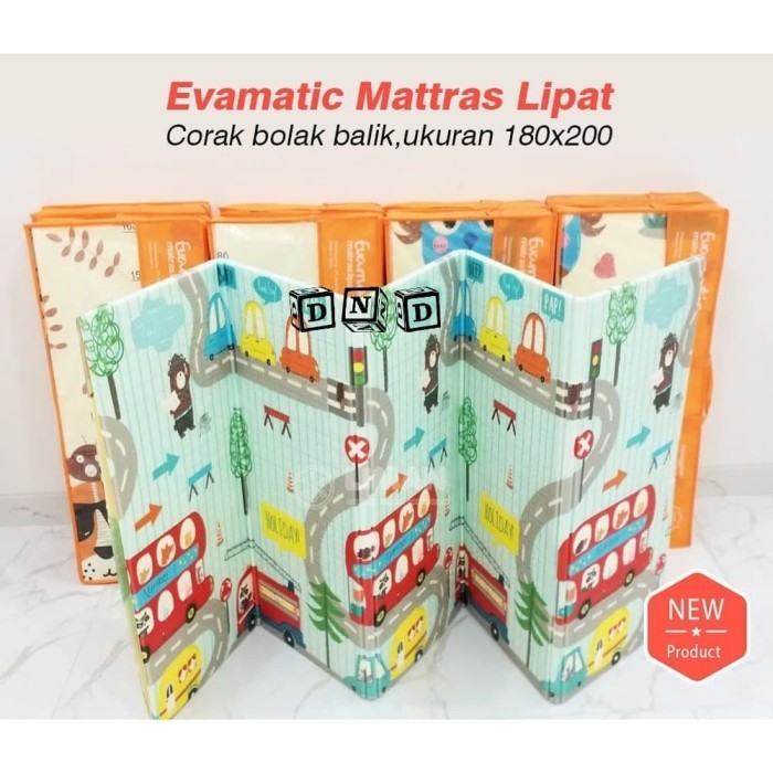 Playmat Matras Lantai Lipat Premium Folding Mat Karakter Tikar 200x180