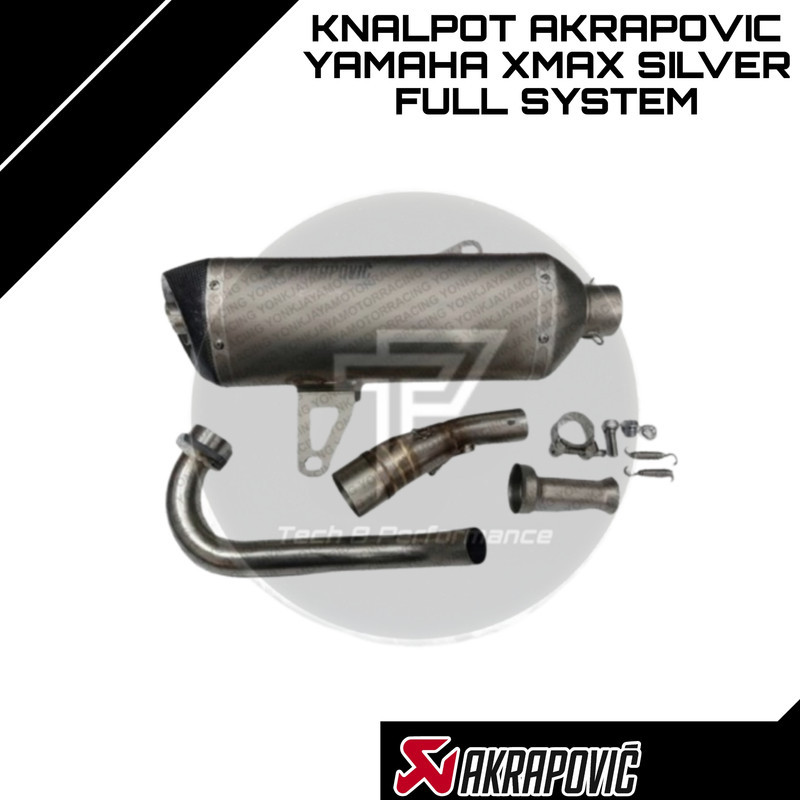Knalpot Akrapovic Yamaha Xmax Silver Full System