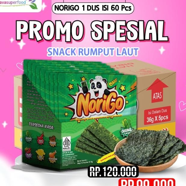 

( Spesial) Ngo 1 Dus Free 10 Pcs / N Sachet Seaweed Sna 3G Rumput Laut Halal